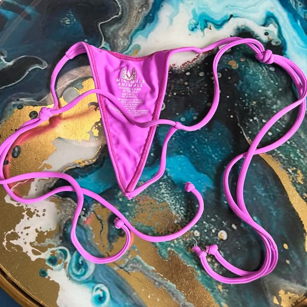 Minimale Animale SANCTUARY TASSEL THONG BIKINI BOTTOM in PARAISO VIOLET - Picture 6 of 12